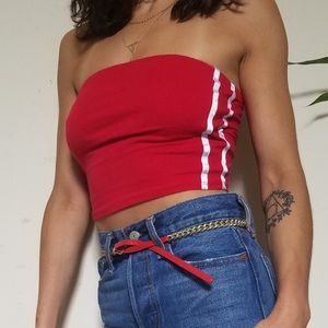 Red tube top